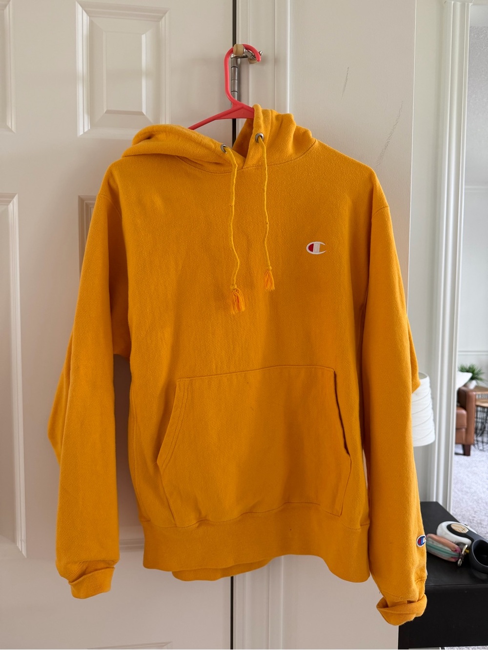 Champion Men's Golden Yellow Pullover Hoodie